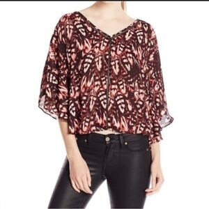 Women's Black and Pink Patterned Top